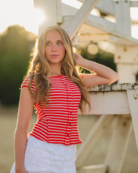MOST WANTED STRIPED CARDIGAN, RED/WHT