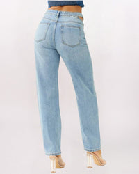 CUTOUT WAISTBAND DTL STRAIGHT LEG