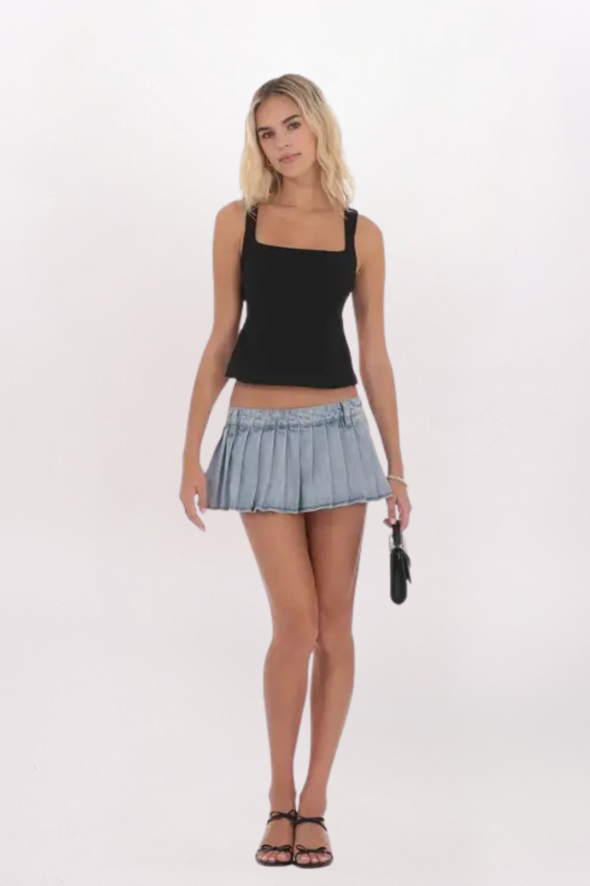 LOW RISE PLEATED MINI SKIRT