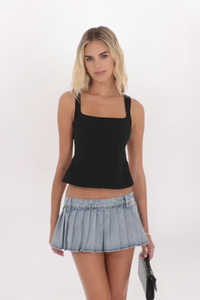 LOW RISE PLEATED MINI SKIRT