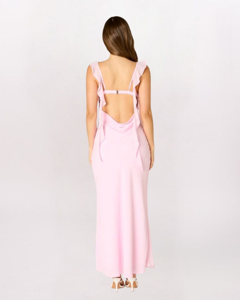 JELLYFISH TASSEL MAXI DRESS, BARELY PINK