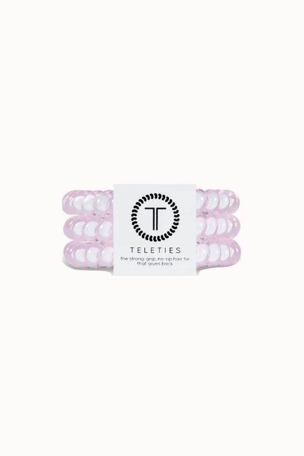 TELETIES - SMALL 3 PACK TELETIES, ROSE WATER PINK