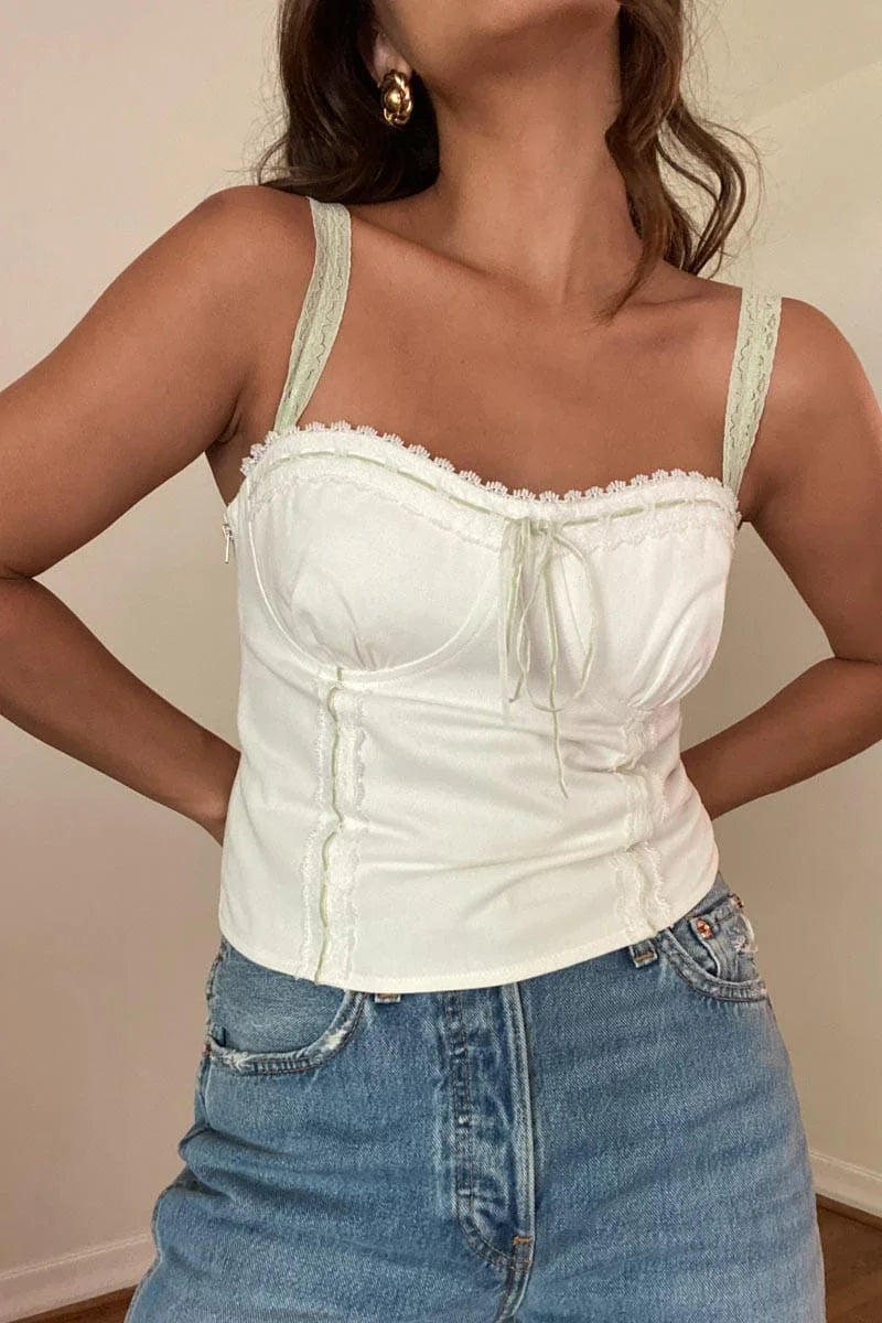 RIBBON DETAIL CORSET TOP