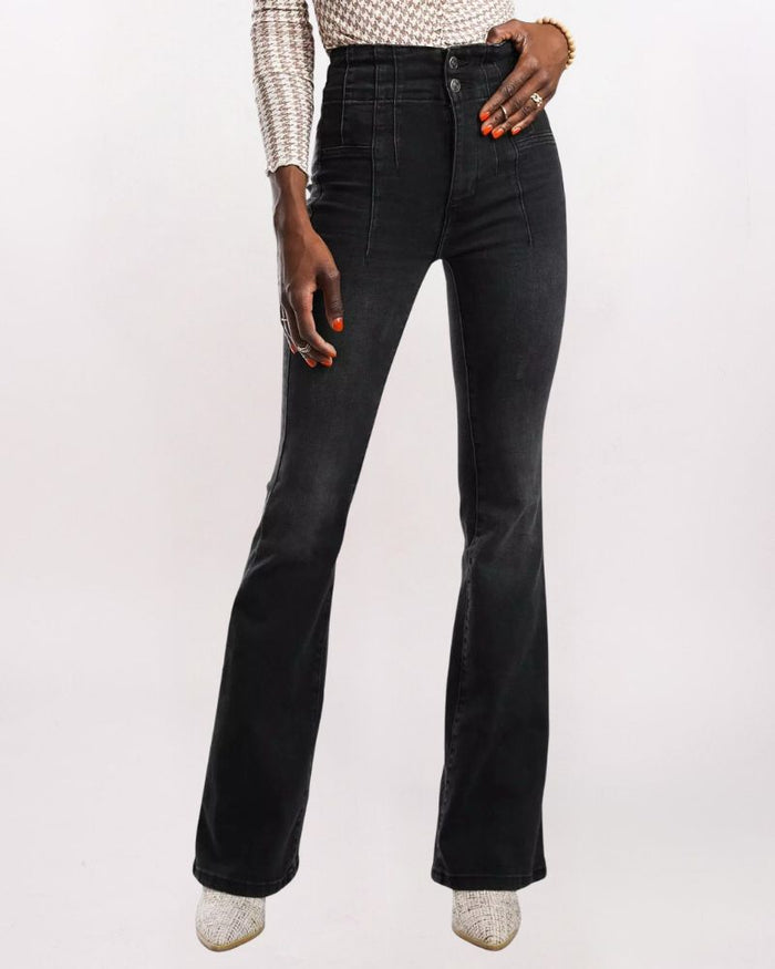 JAYDE DENIM FLARE, ONYX