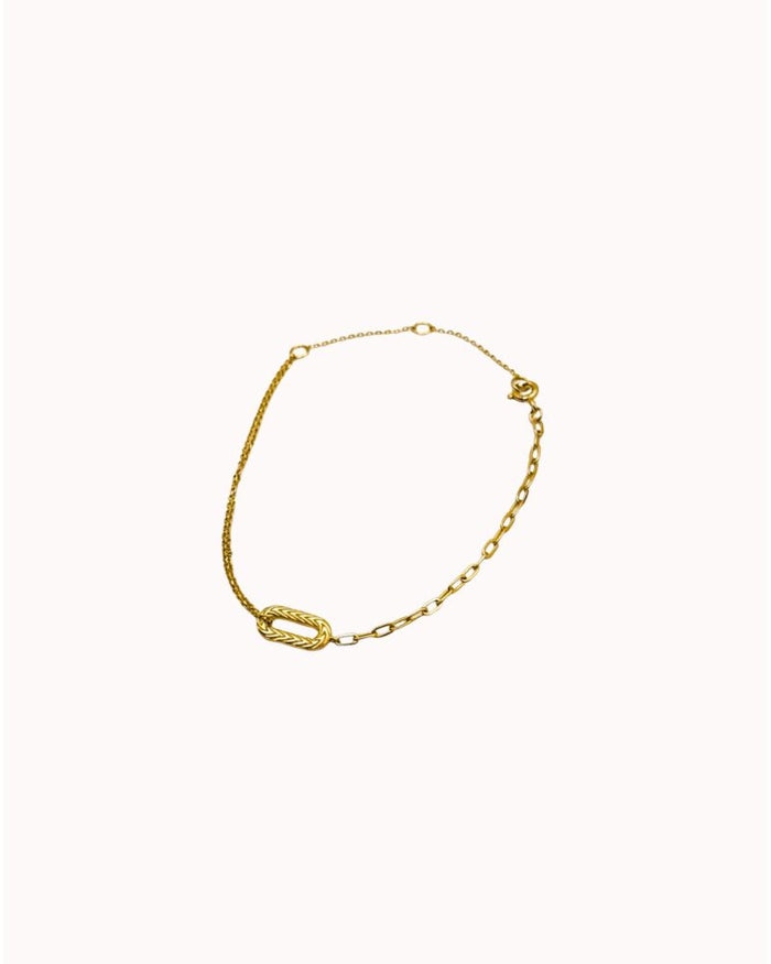 OVAL TXT MULTI CHAIN BRACELET