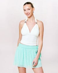 HARDWARE DETAIL HALTER TOP, IVORY