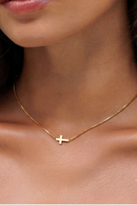 GREER SIDEWAYS CROSS NECKLACE