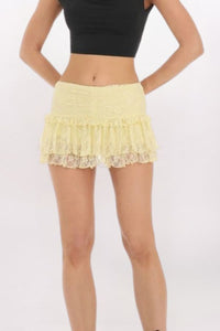 LACE RUFFLE MINI SKORT