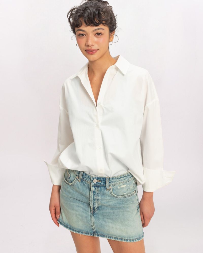 POPLIN BUTTONDOWN, WHITE