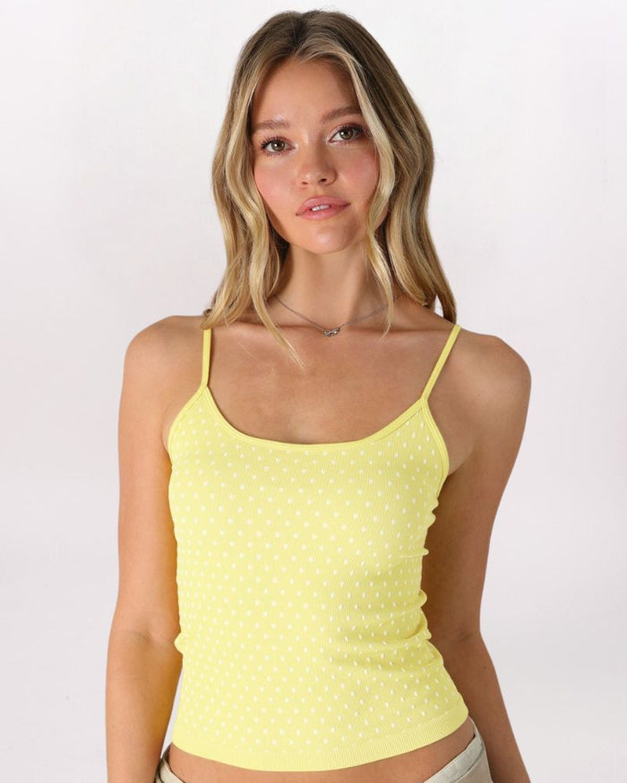 POLKA DOT CAMI, PALE BANANA