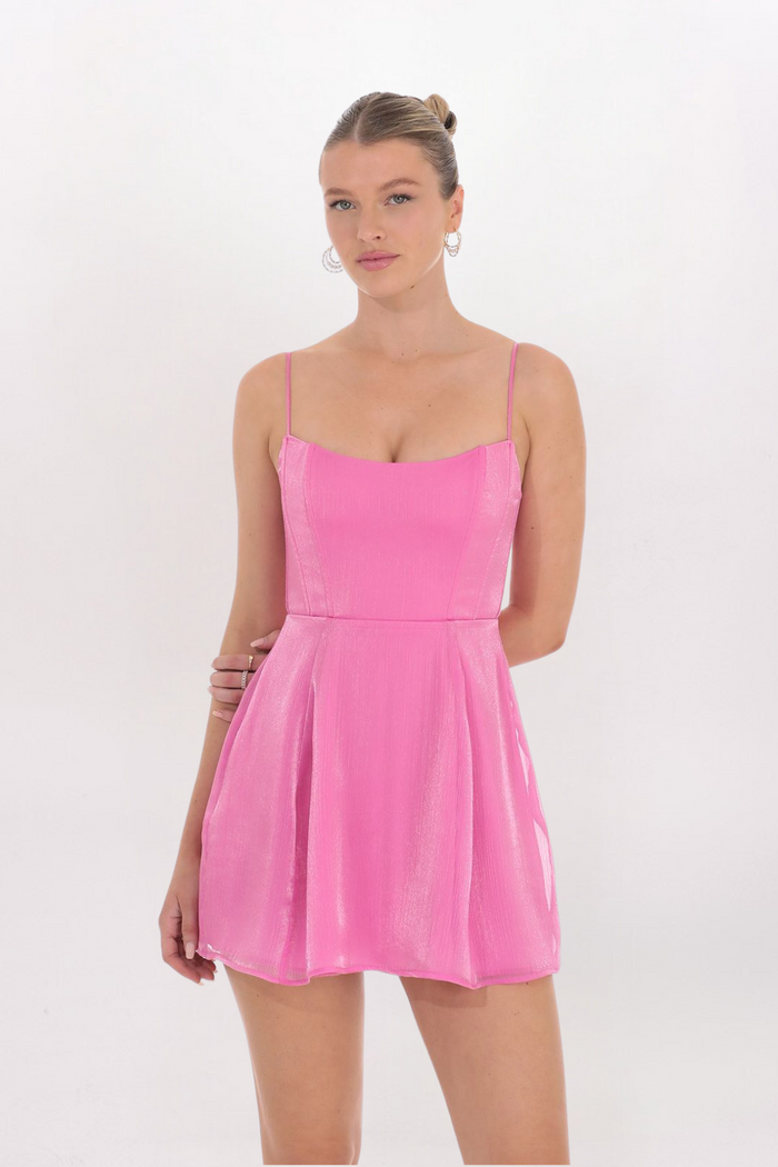 CORSET TOP LACED BACK DRESS