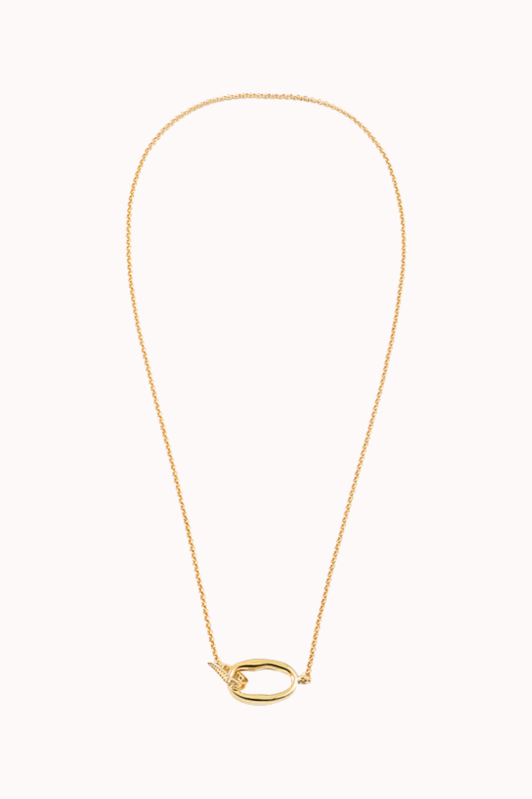 OVAL PENDANT LINK NECKLACE