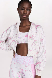 PIERRA FLORAL CROP HOODIE