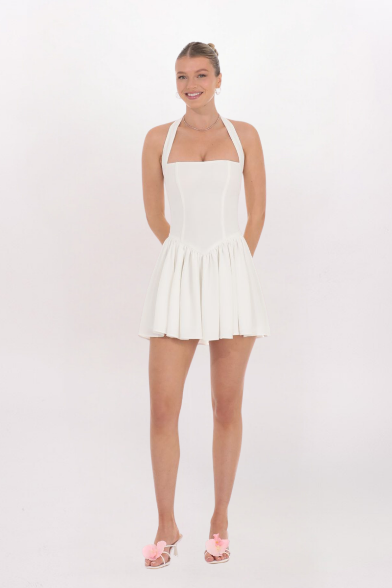 HALTER FLARE DRESS
