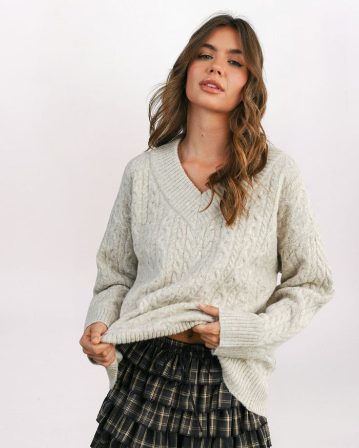 LUXE V-NECK SWEATER