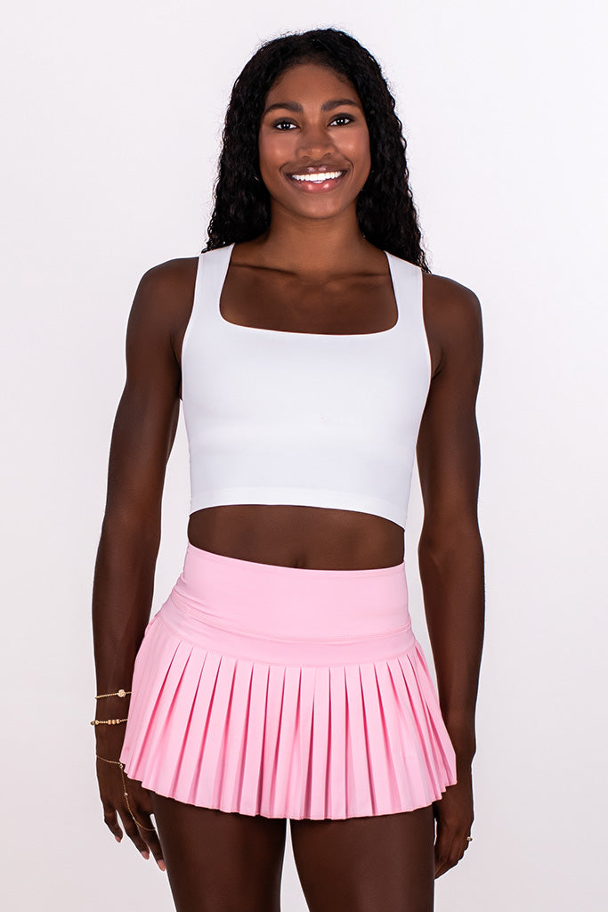 SQUARE NECK CLEAN CROP, WHITE