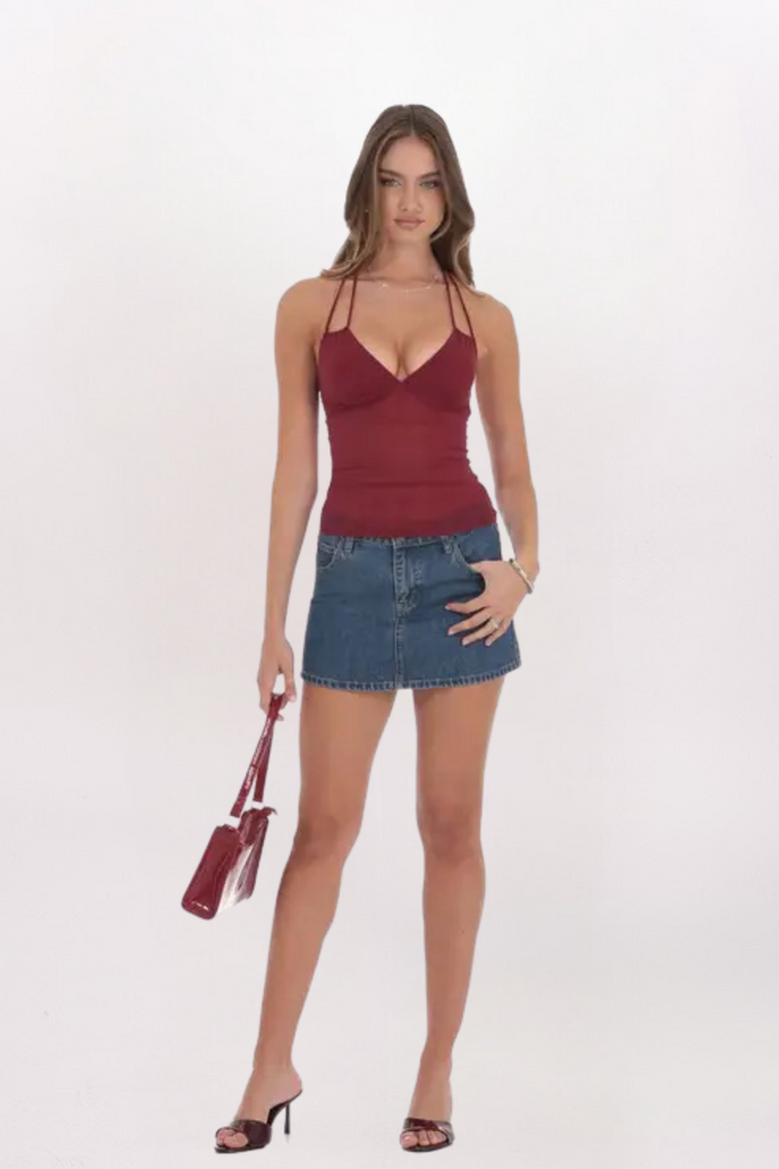 SHEER BODY HALTER TOP