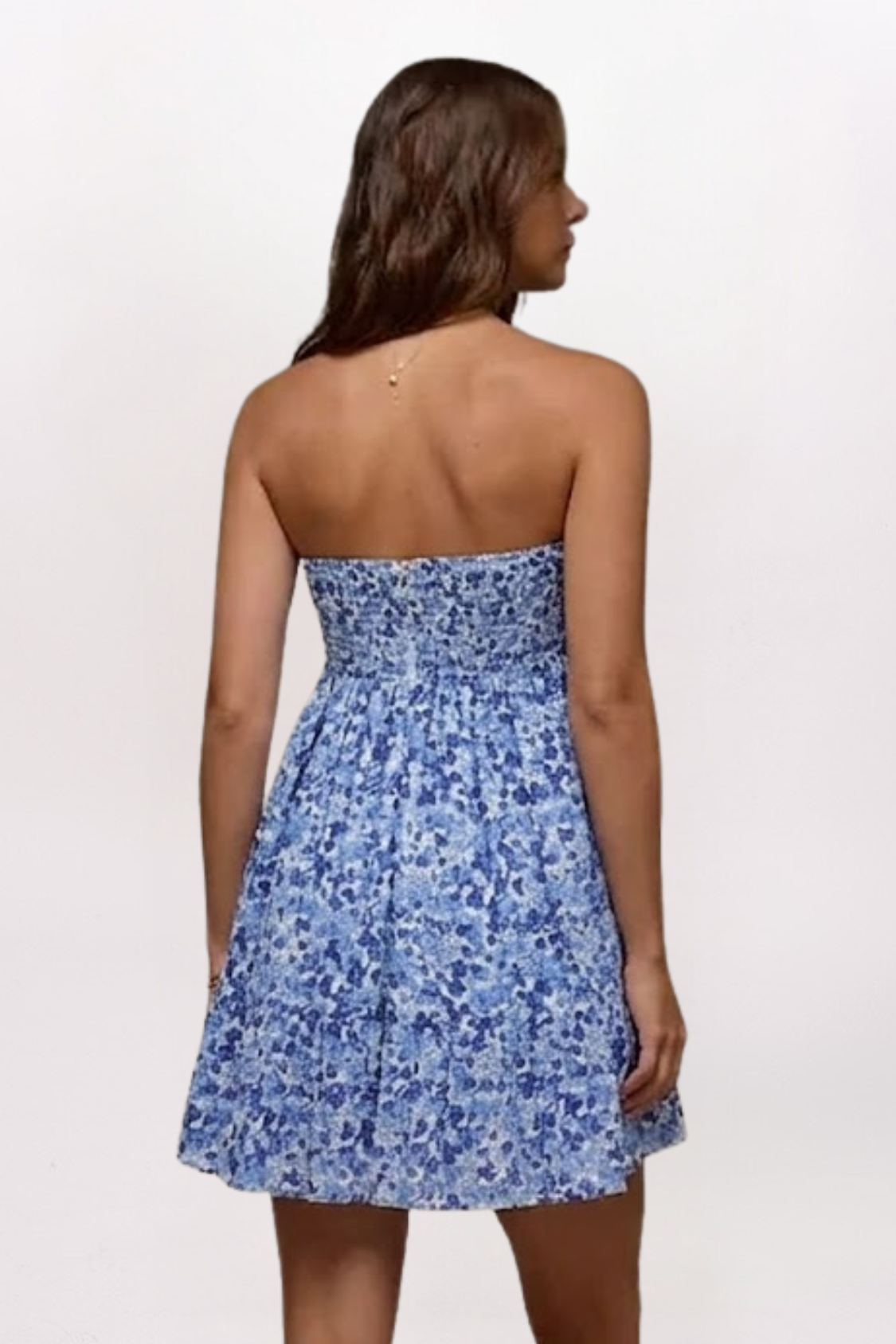 DITSY FLORAL STRAPLESS DRESS