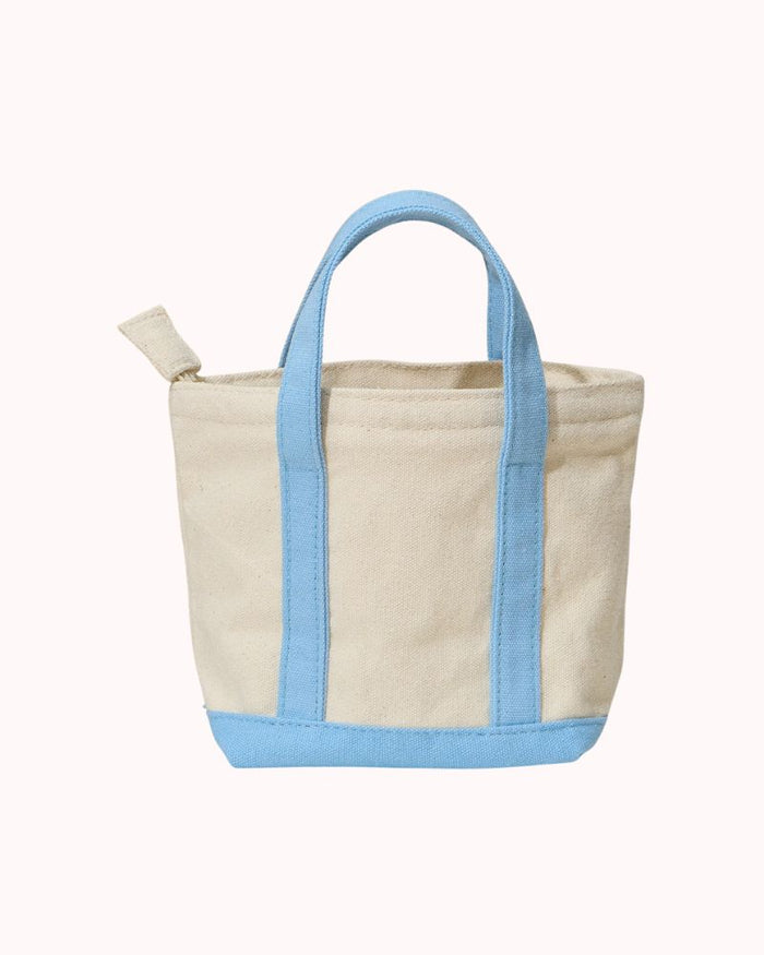 MINI CANVAS BAG - IVORY/LT BLUE