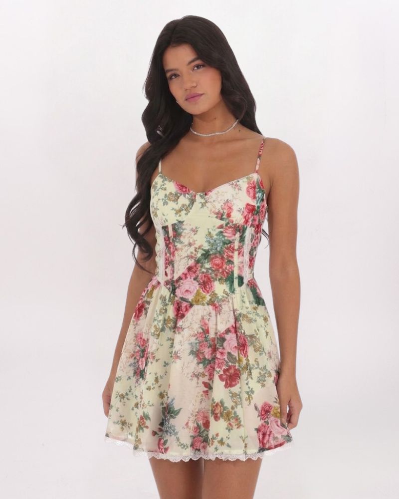 SL FLORAL LACE UNDERLAY DRESS