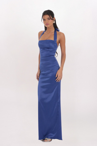 SQUARE NECK SATIN MAXI DRESS