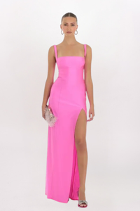 SQUARE NECK LACED BACK MAXI DRESS