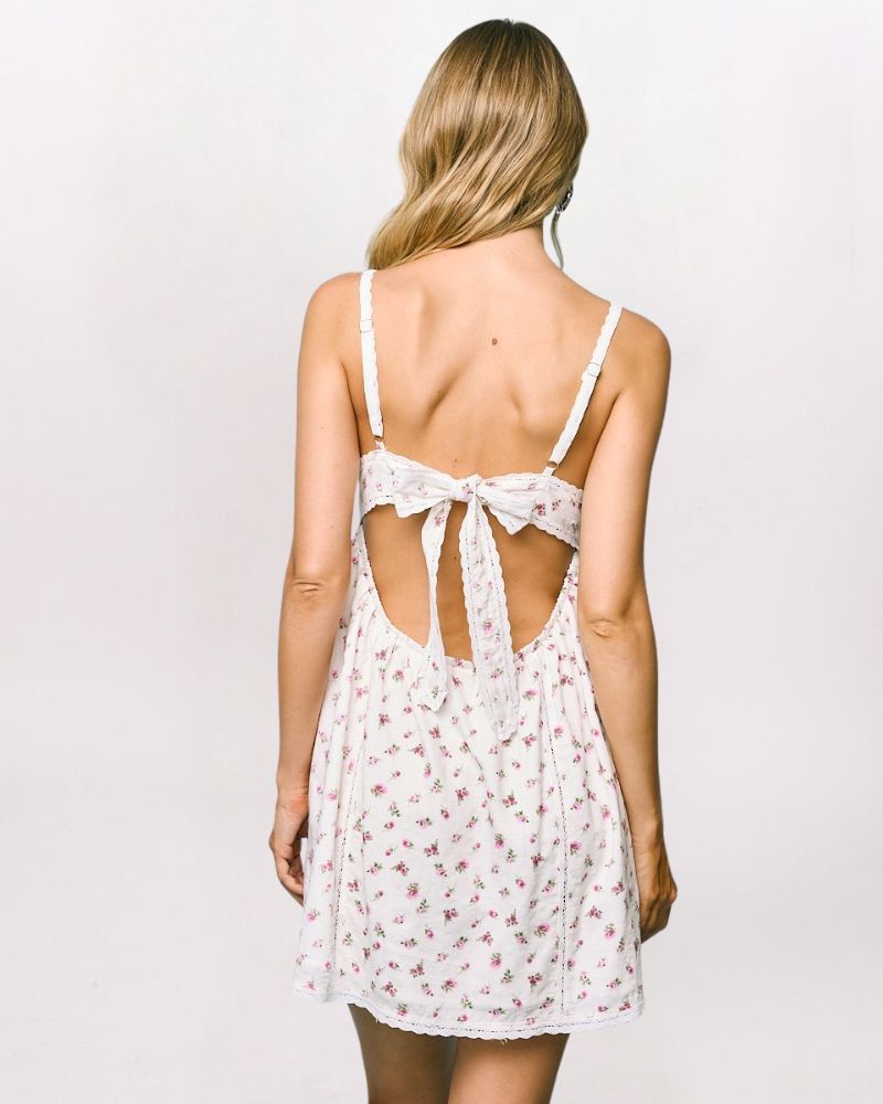 DITSY FLORAL BUTTON FRONT DRESS, PETITE PK ROSES