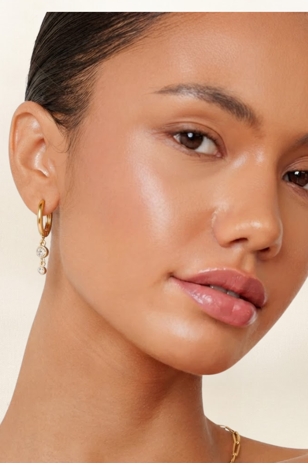 ARYA DOUBLE CZ DROP EARRING