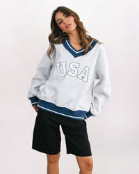 USA V-NECK SWEATSHIRT