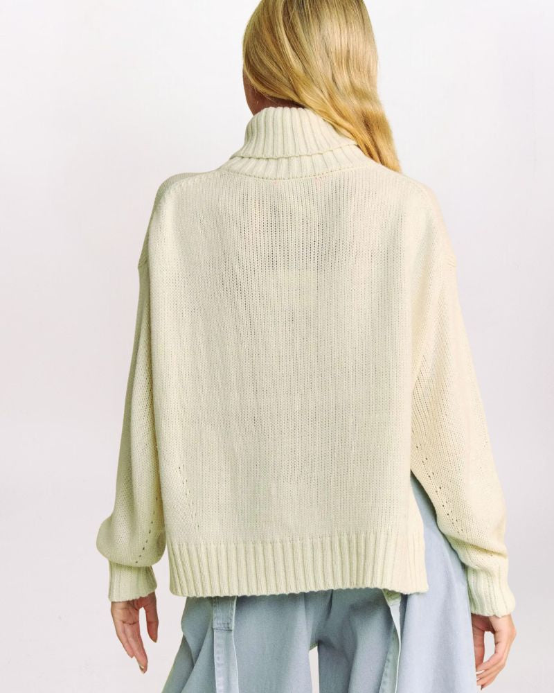 SPLIT SIDE TURTLENECK SWEATER