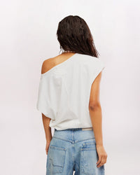 OFF SHOULDER PEGGY TEE, CLN IVORY