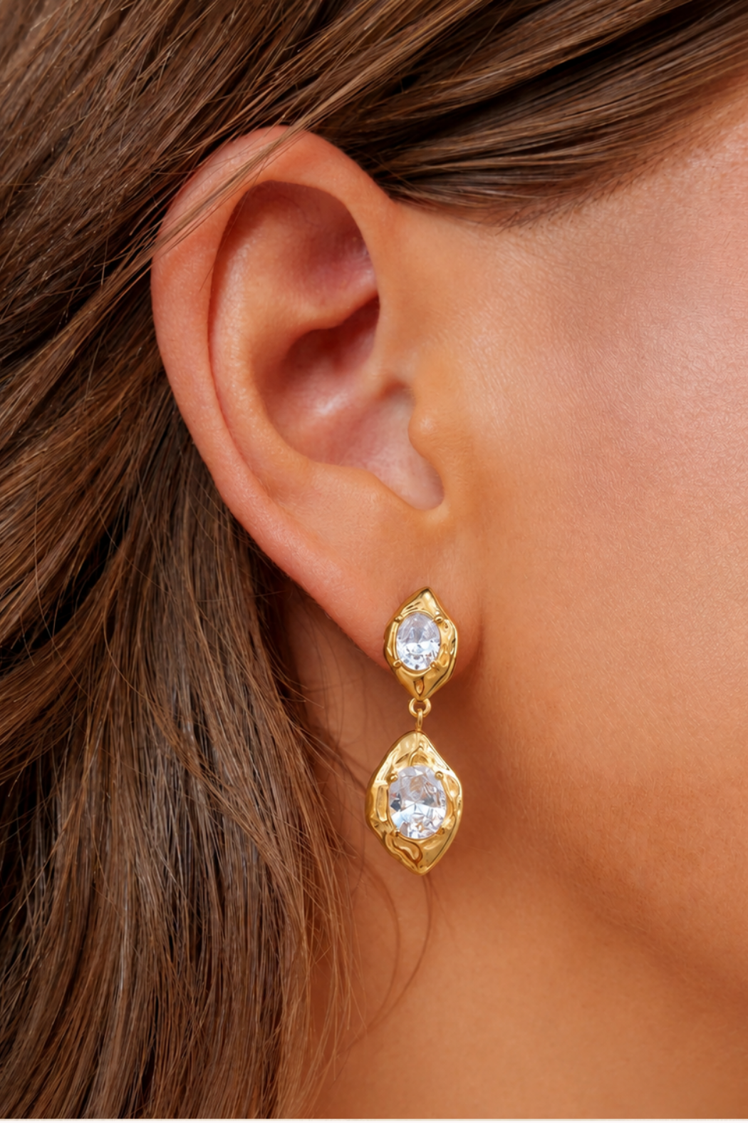 BLAKE BAROQUE DOUBLE CZ DROP EARRING