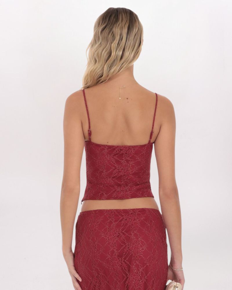 GOLD THREADED LACE TOP