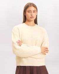 SLOUCHY RIB SWEATER, ALPACA