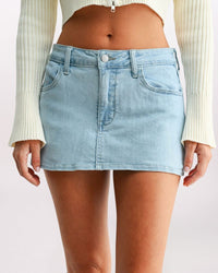 MICRO MINI DENIM SKORT, SUPER LIGHT