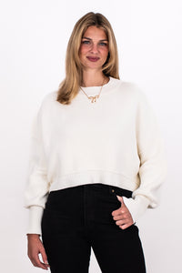 EASY STREET CROP SWEATER, MOONGLOW