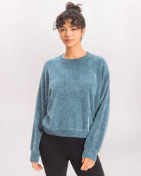 LS OVERSIZED CREW SWTR, DUSTY BLUE
