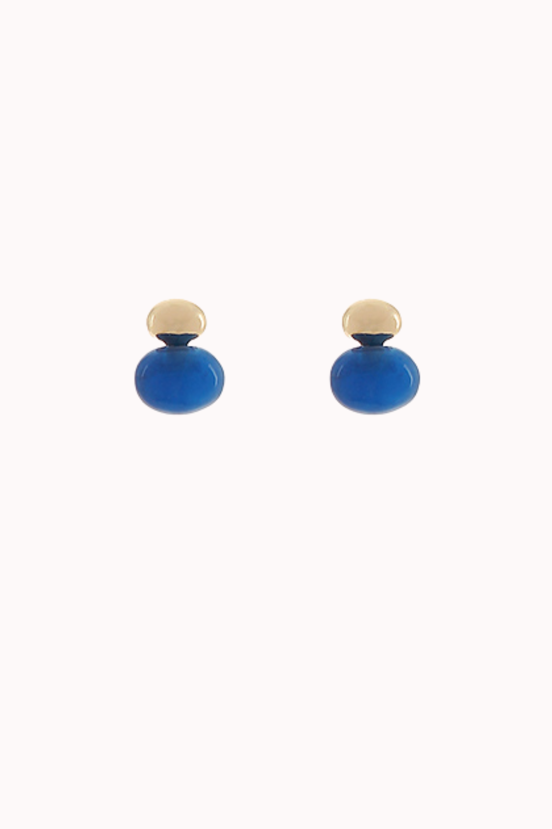 STACKED STONE STUD - BLUE/GOLD