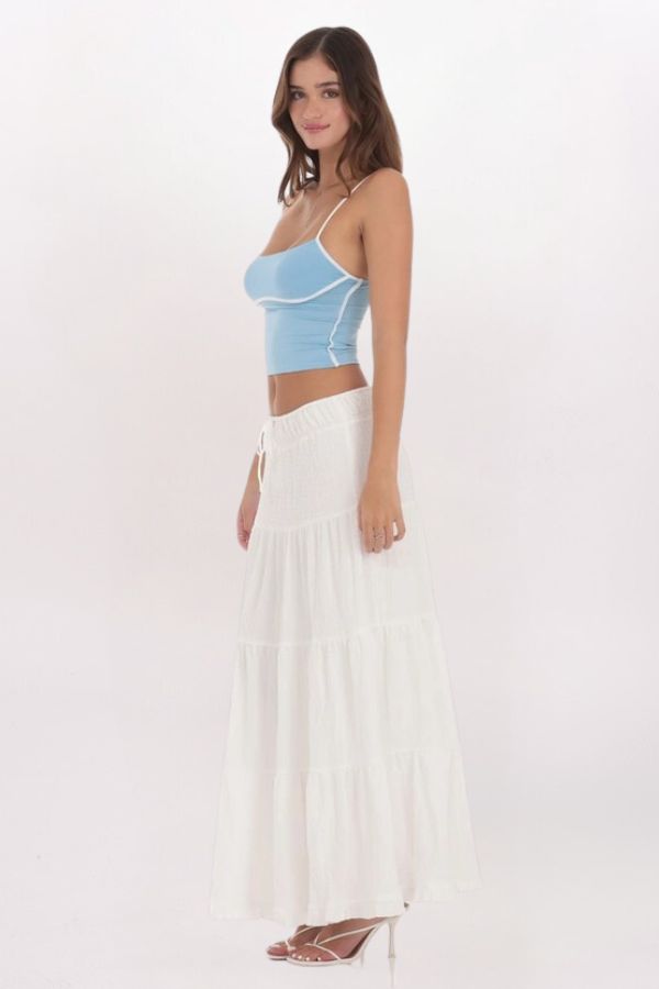 DRAWSTRING MAXI SKIRT
