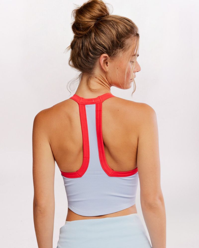 ALL CLEAR VNECK COLORBLOC TANK, SLT COMBO