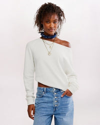 JESS ONE-SHOULDER TOP, CLEAN IVORY