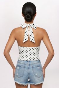 POLKA DOT HALTER TOP