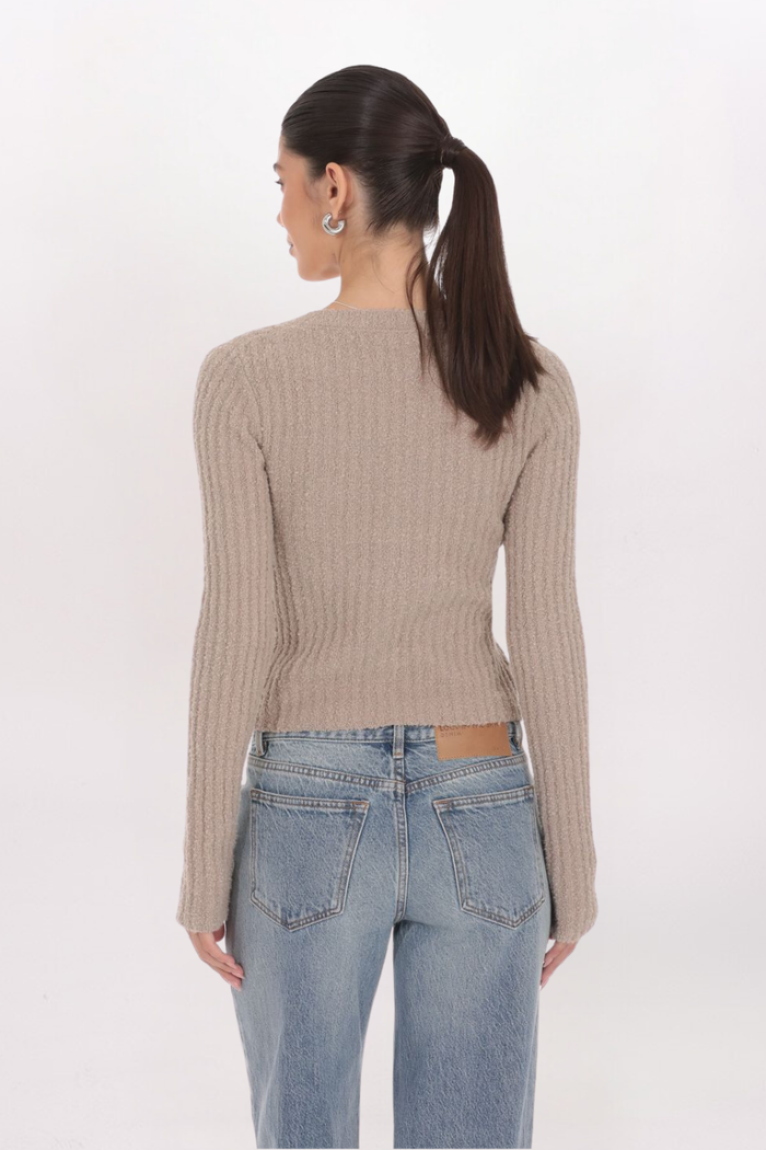 RIBBED KNIT CARDIGAN