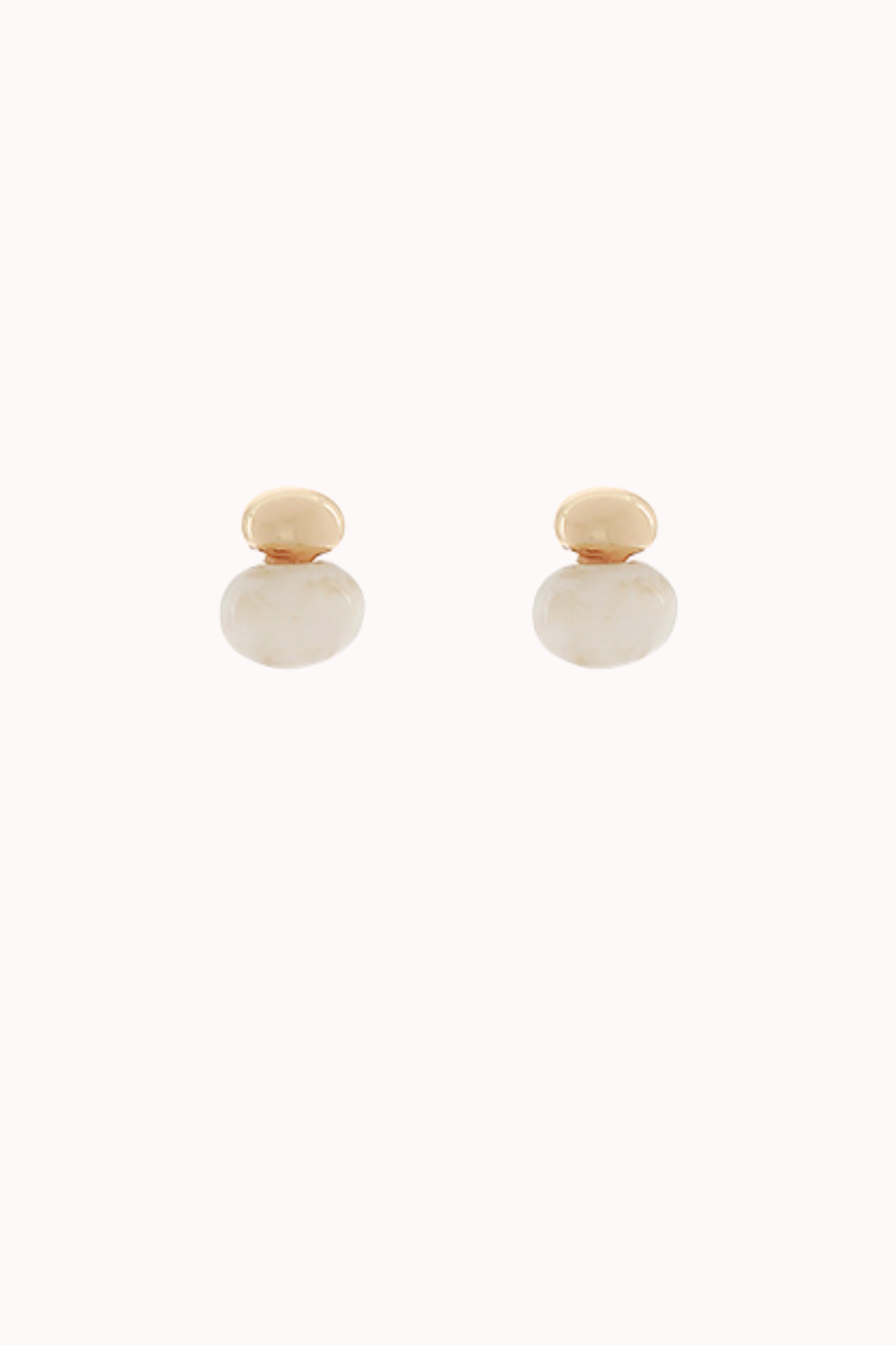 STACKED STONE STUD - IVORY/GOLD