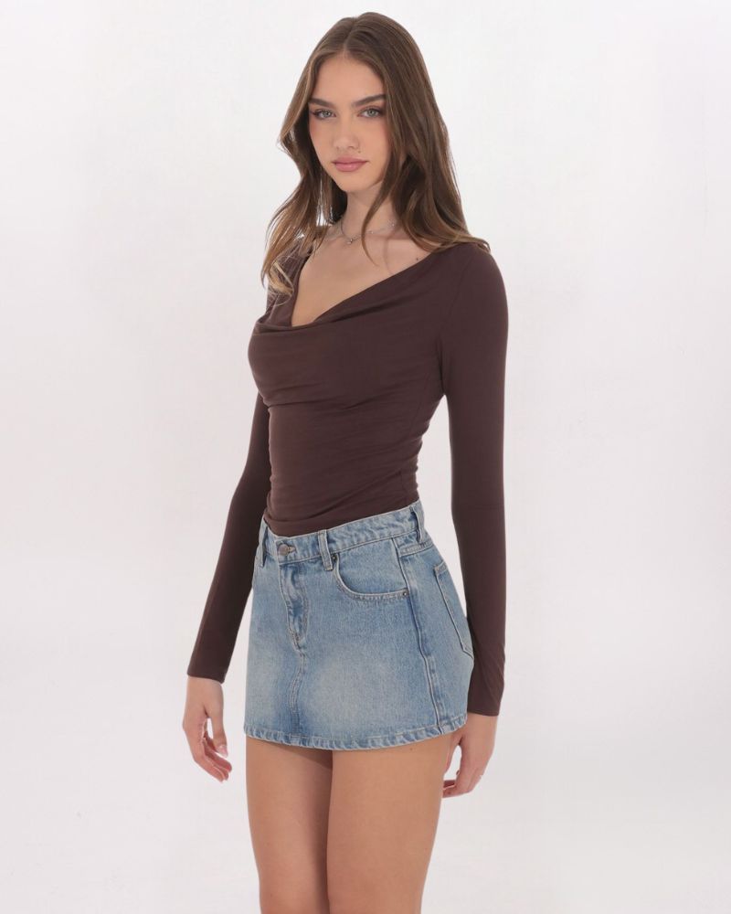 LOW RISE 5-POCKET DENIM SKIRT