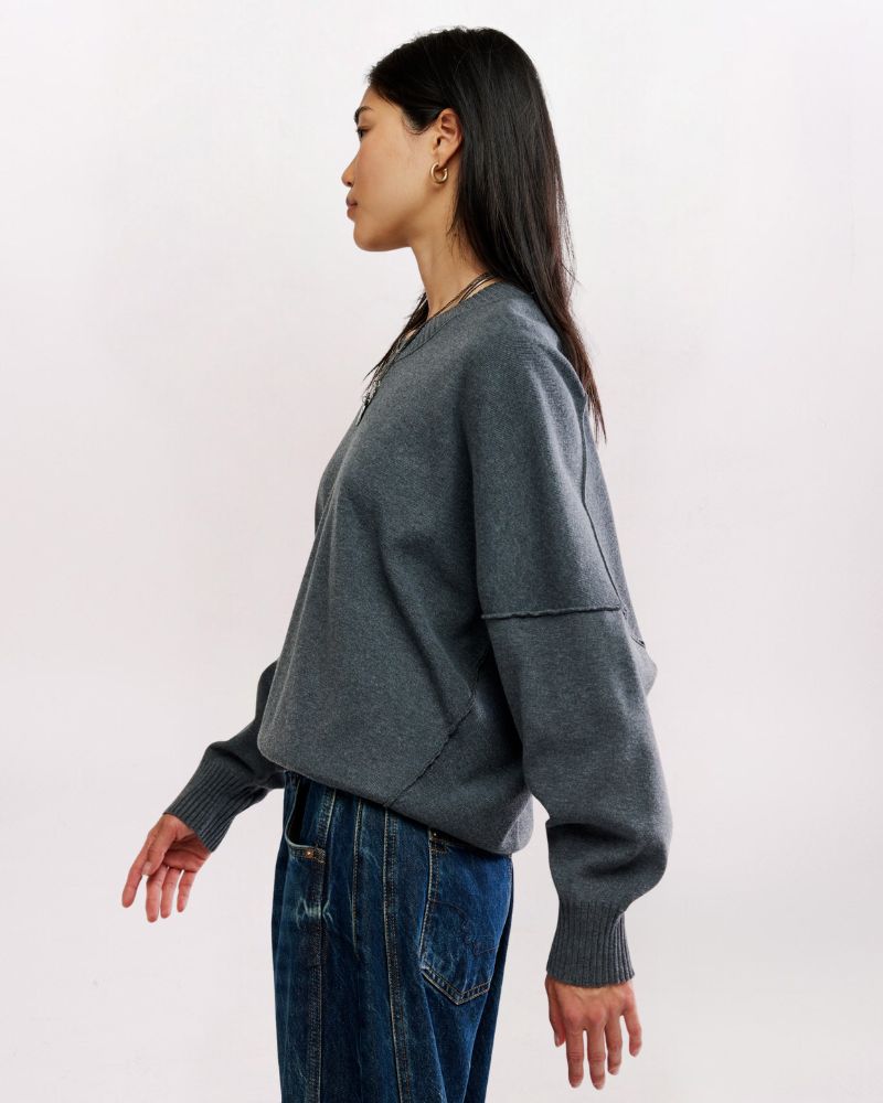 ALMA PULLOVER SWEATER, CHARCOAL H