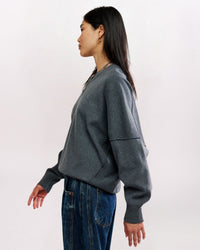 ALMA PULLOVER SWEATER, CHARCOAL H