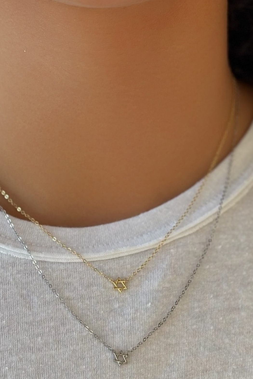 TINY STAR OF DAVID NECKLACE - STERLING SILVER