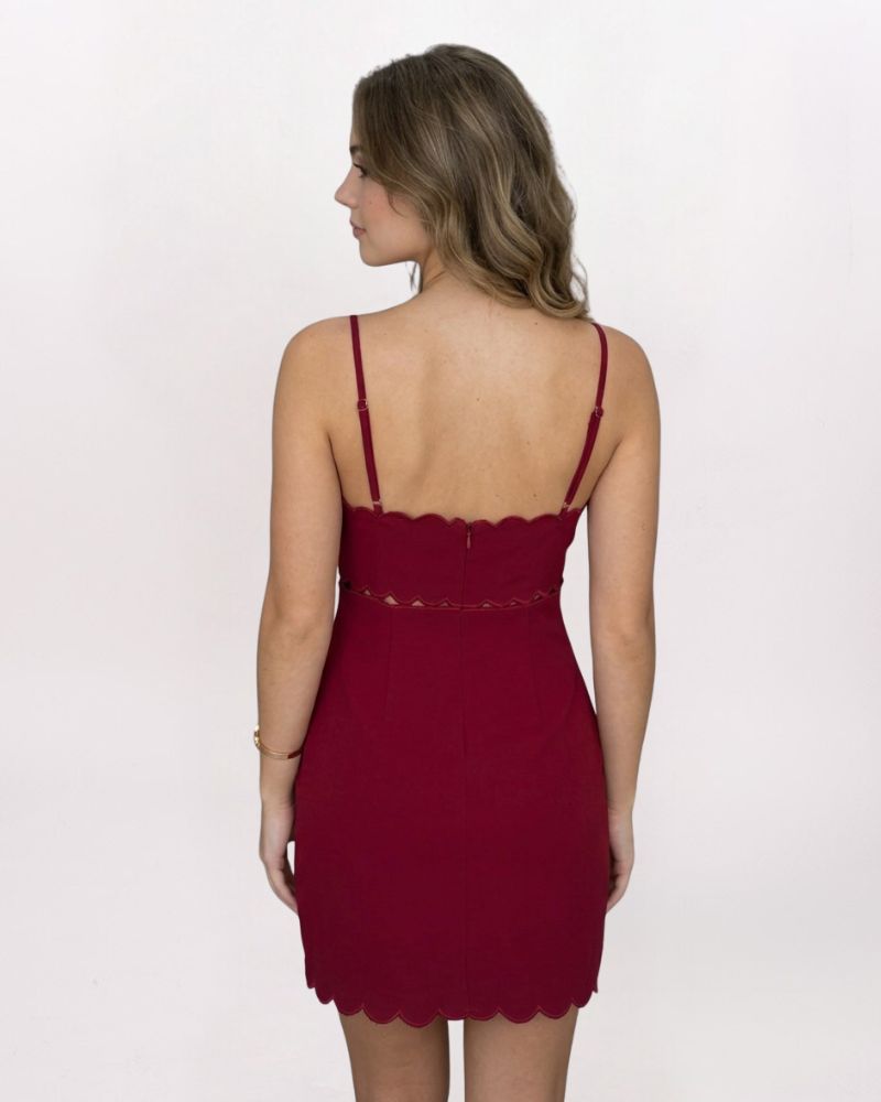 SCALLOP CUTOUT DETAIL DRESS