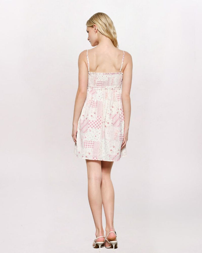 SMOCK TOP PATCHWORK DRESS